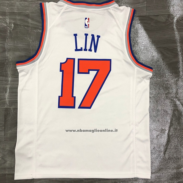 Maglia New York Knicks Jeremy Lin #17 Association Bianco